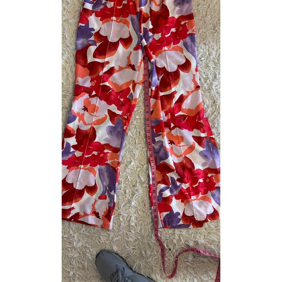 Gigio Women's Size M Multicolor Floral Flare Leg Pants #0313 - Picture 4 of 16